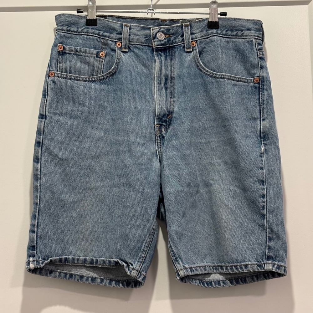 Levis 505 Regular Fit Denim Shorts Mens 32 Light Wash Blue Cotton 5895